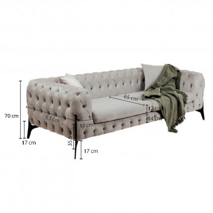 Sofa Bellissima 2-Zits fluweel groen Kare Design