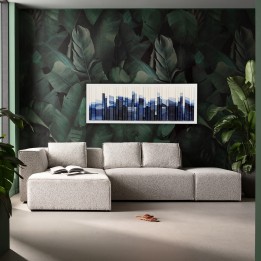 Tableau 3D bleu, blanc et noir - Shadow Skyline - Kare Design