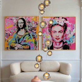 Roze strass en graffiti muze bord - La Viva - Kare Design