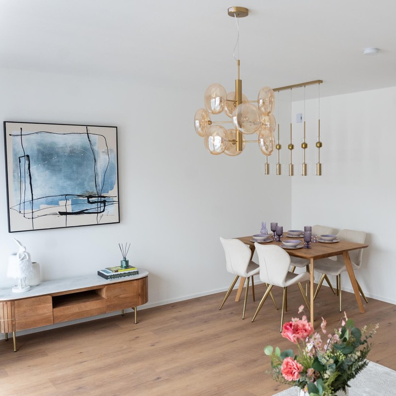 Retro gouden ophanging van staal en glas - Koplamp - Kare Design