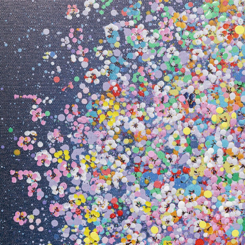 Peinture éléphant et fleurs la nuit - Touched - Kare Design