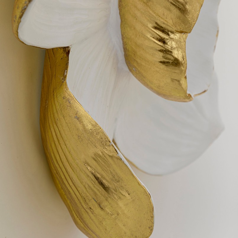Wanddecoratie van witte en gouden orchideeën - Kare Design