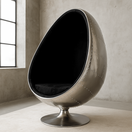 Swivel Armchair Eye Ball black velvet Kare Design