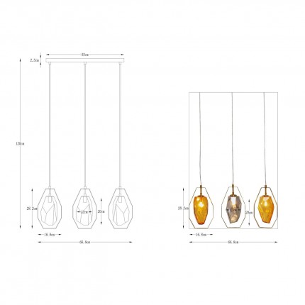 Suspension Diamond Fever 67cm noire Kare Design