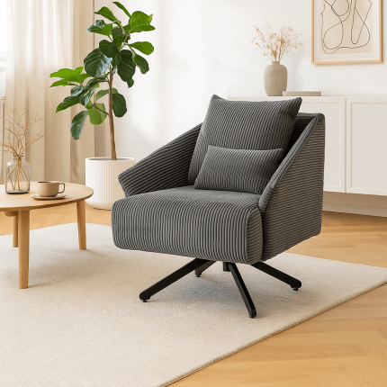 Draaifauteuil Milo fluweel grijs Kare Design