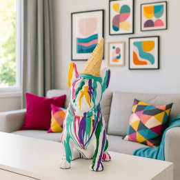 Multicolored dog decoration with ice cream on the head - Kare Design