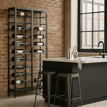 Porte-bouteilles Porto 180x75cm noir Kare Design