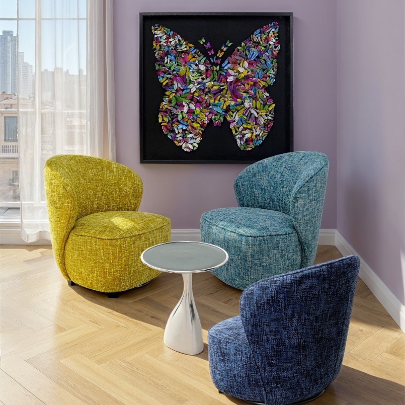 Fauteuil pivotant bleu foncé - Ellie - Kare Design
