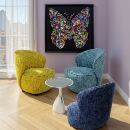 Fauteuil pivotant jaune - Ellie - Kare Design