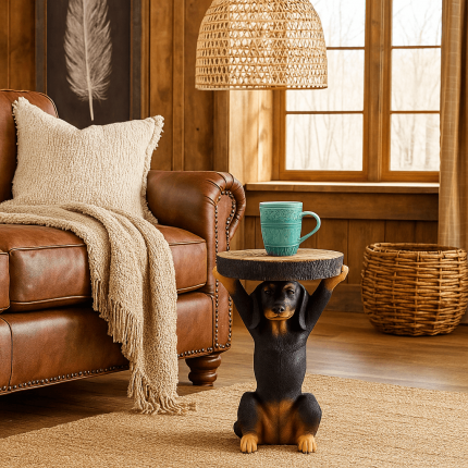 Side Table Animal black dachshund Kare Design