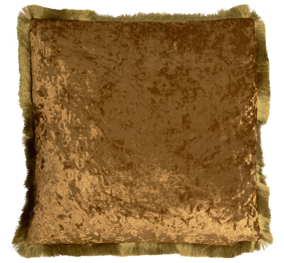 Kussen franje Cannes 55x55cm geel Kare Design