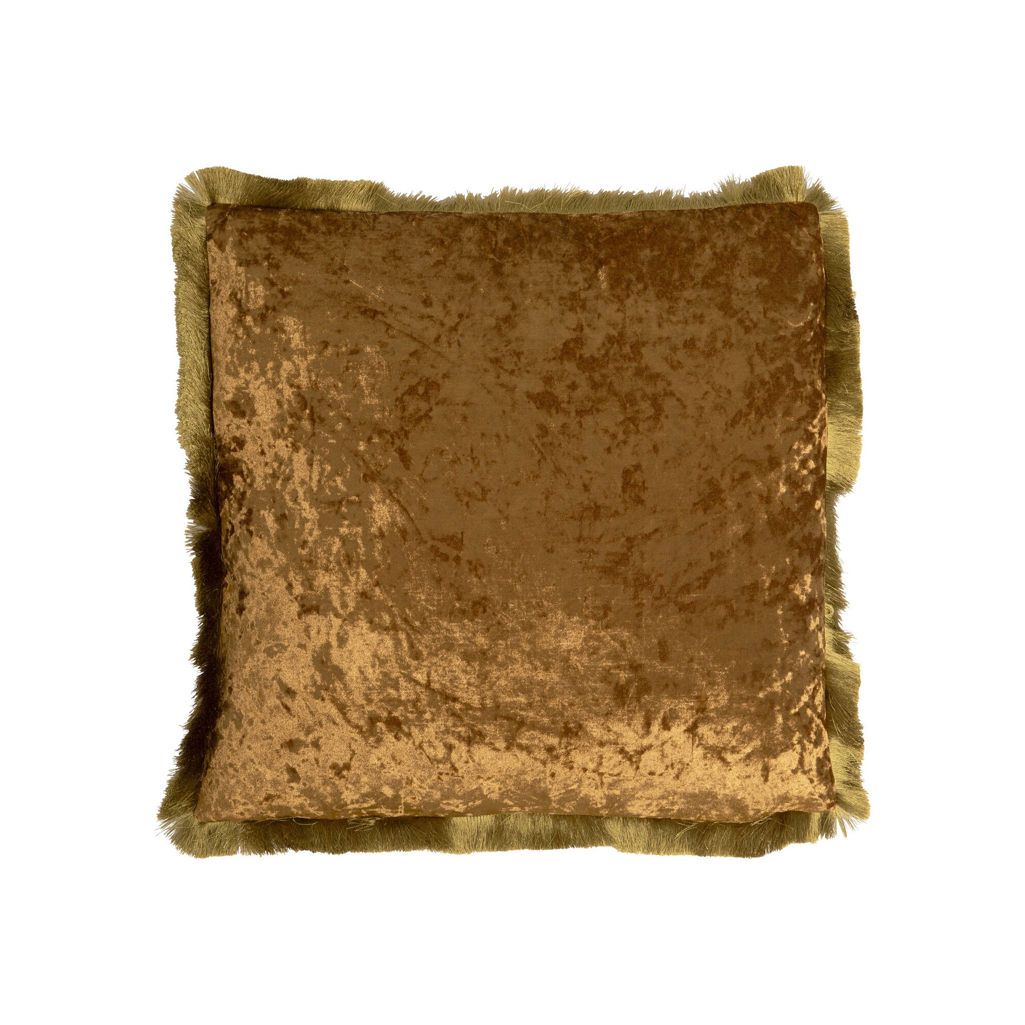 Kussen franje Cannes 55x55cm geel Kare Design