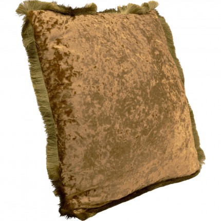 Kussen franje Cannes 55x55cm geel Kare Design