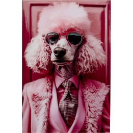 Glass Picture pink poodle 40x50cm Kare Design