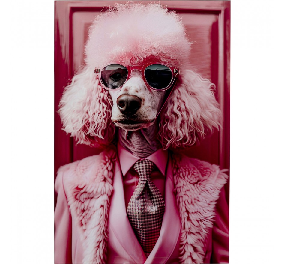 Glass Picture pink poodle 40x50cm Kare Design