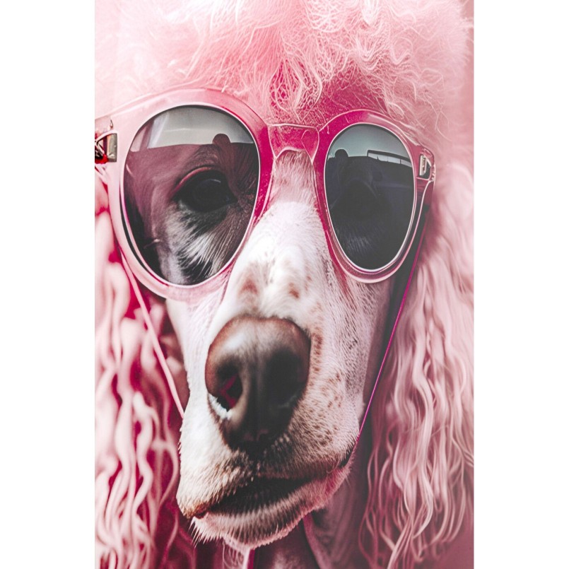 Tableau en verre Pink Poodle 50x40cm