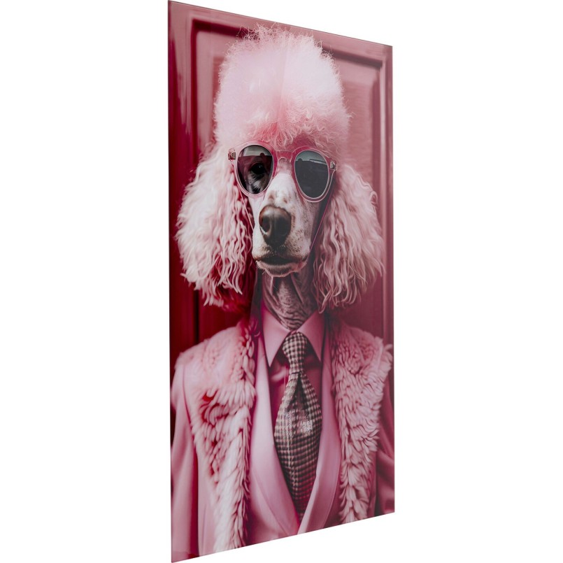 Tableau en verre Pink Poodle 50x40cm