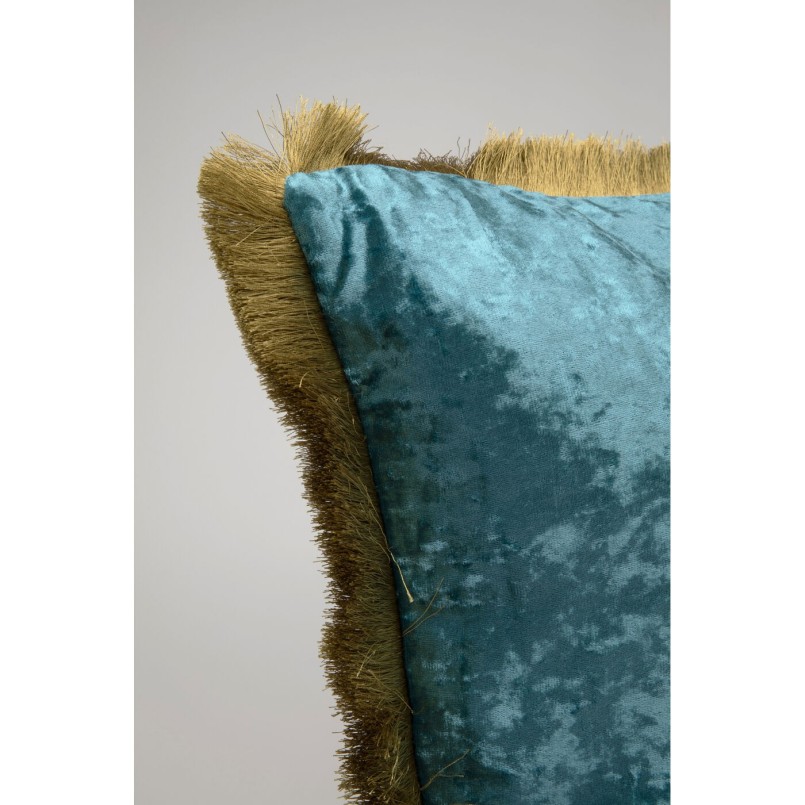 Kussen franje Cannes 55x55cm blauw Kare Design