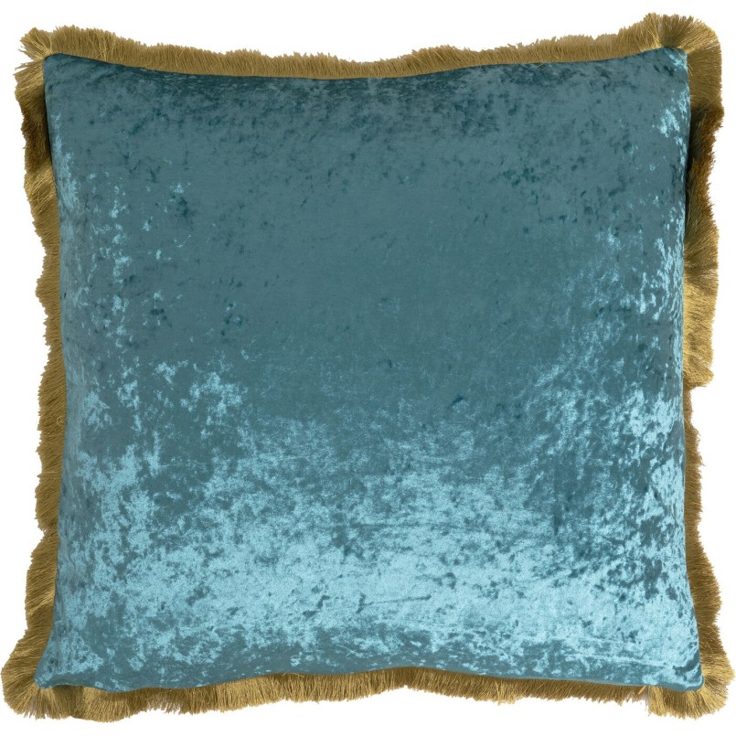 Kussen franje Cannes 55x55cm blauw Kare Design