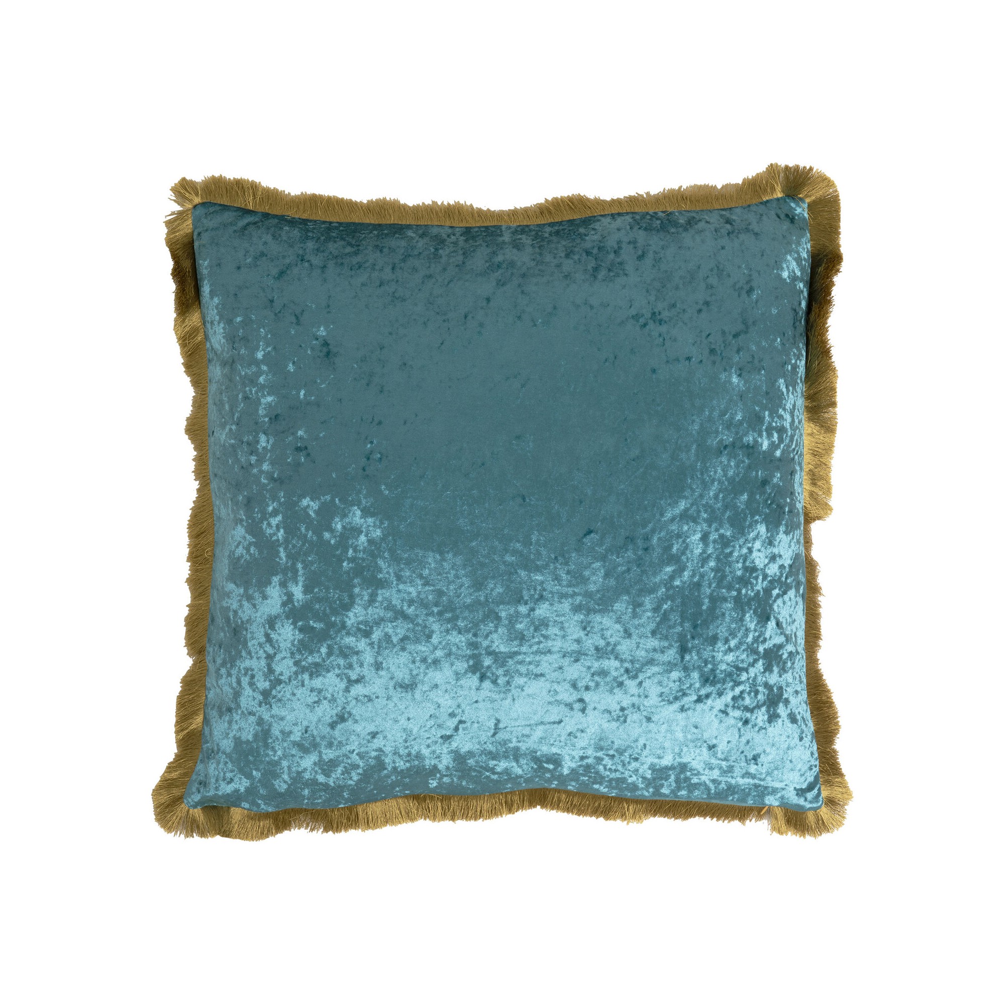 Coussin à franges Cannes 55x55cm bleu pétrole Kare Design