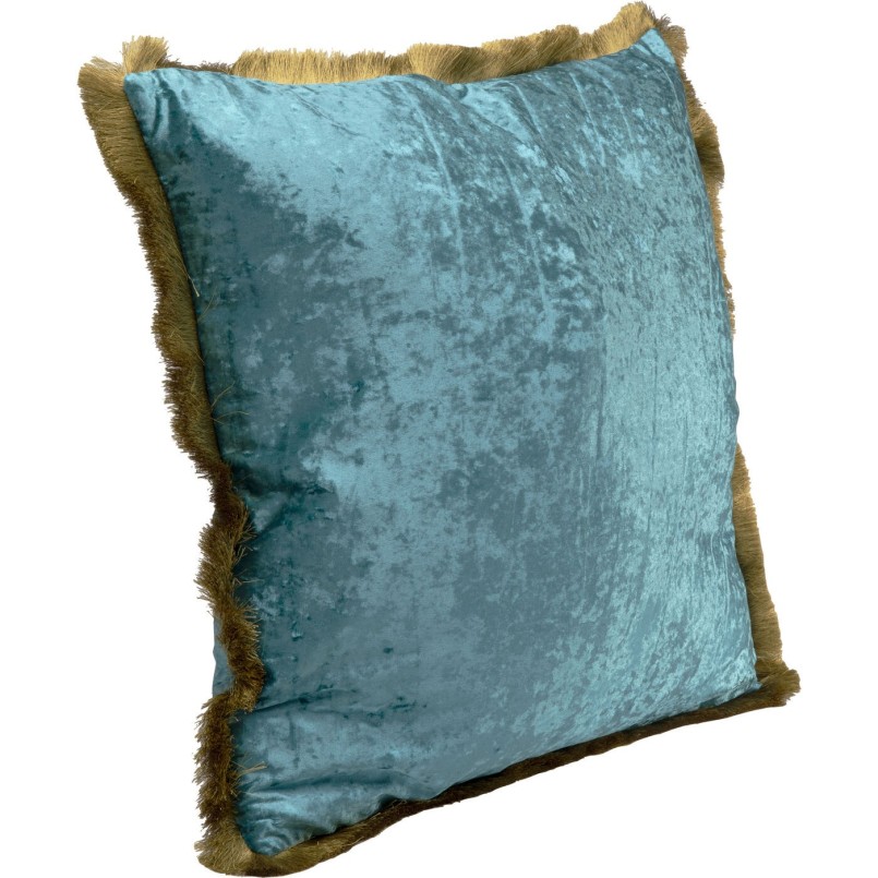 Kussen franje Cannes 55x55cm blauw Kare Design