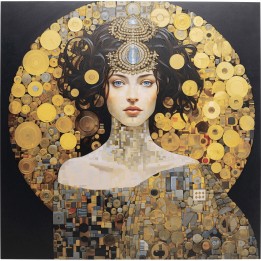 Schilderij vrouw Art Nouveau 80x80cm Kare Design