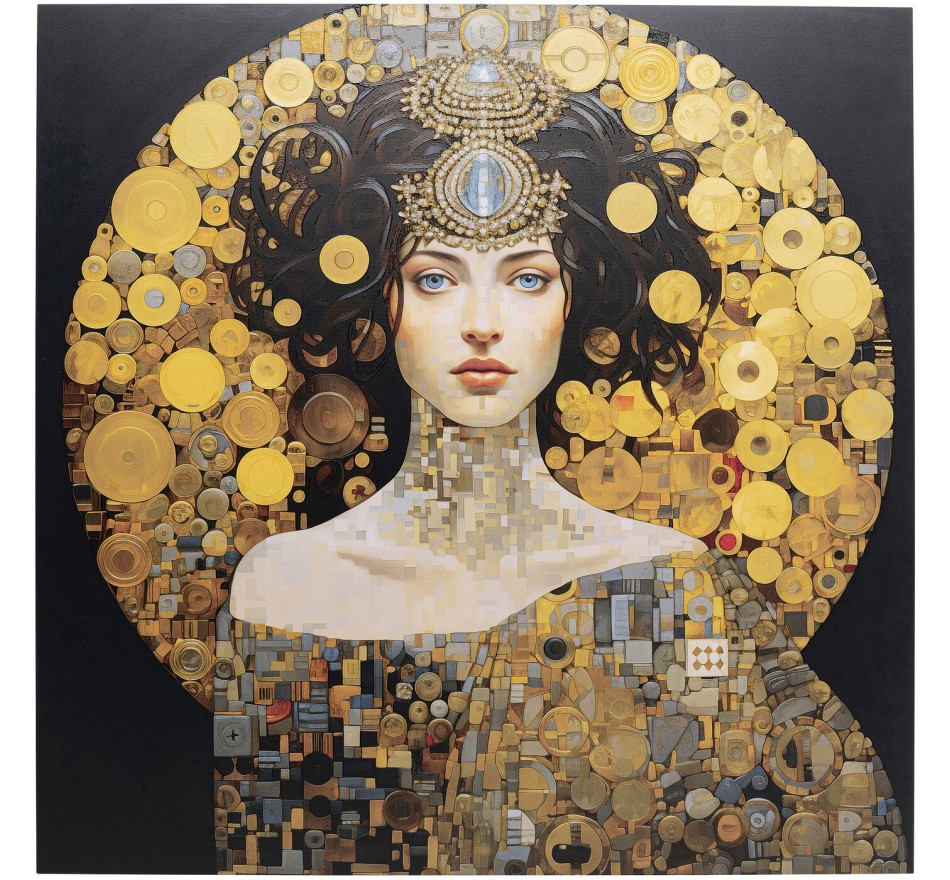 Tableau en verre femme Art Nouveau 80x80cm Kare Design