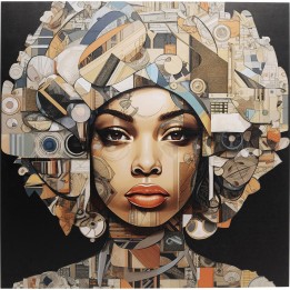Tableau en verre 3D Art Geo Woman 80x80cm