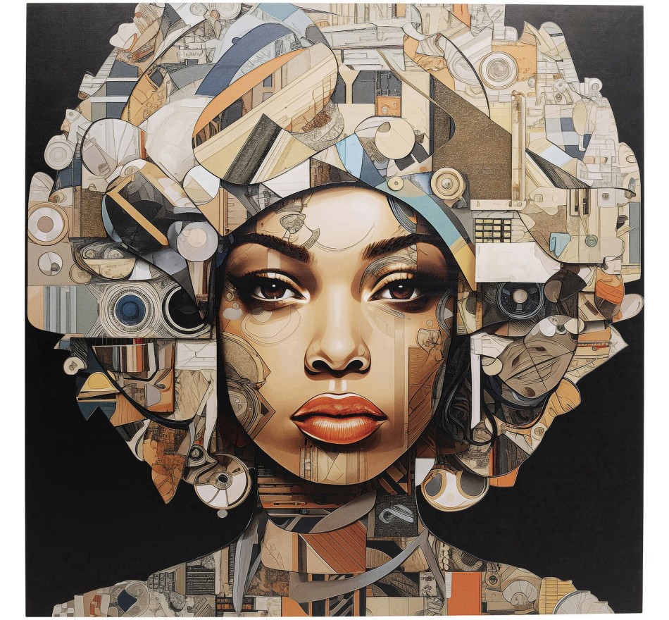 Glass Picture woman Art Geo 120x120cm Kare Design