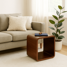 Table d'appoint cubique en noyer - Lounge - Kare Design