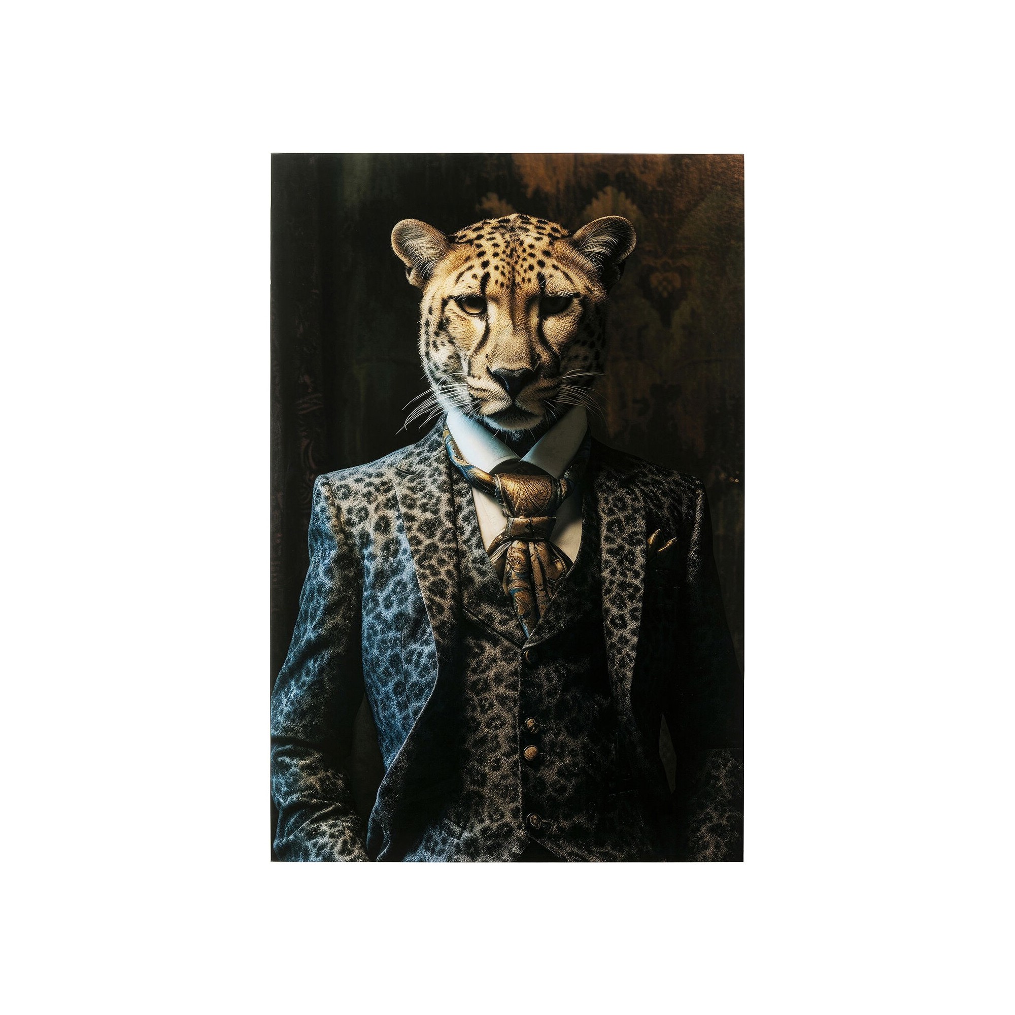 Glass Picture leopard suit 30x40cm Kare Design