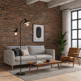 Zwarte industriële vloerlamp - Luidspreker - Kare Design