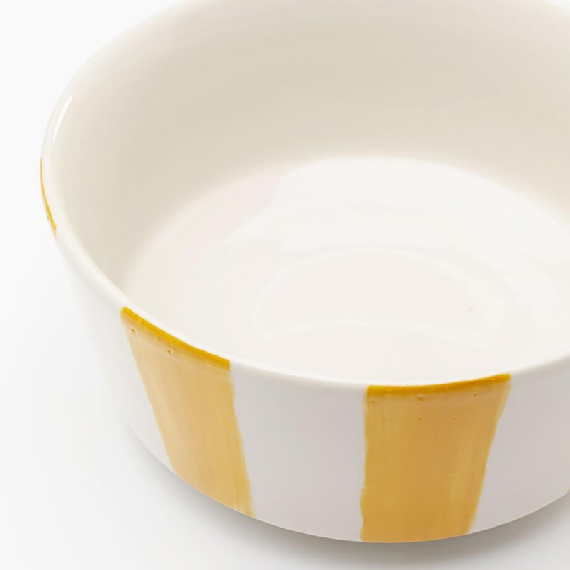 Kommen Cocina geel en wit Ø14cm (4/set) Kare Design