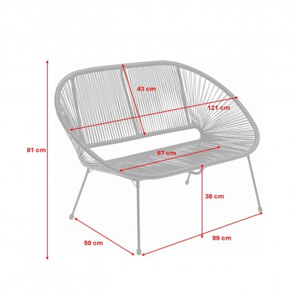 Tuinbank Acapulco Mono zwart Kare Design