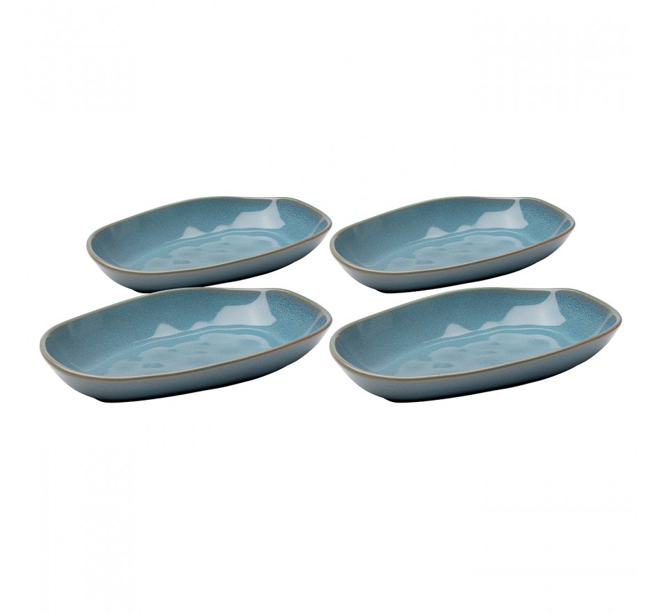 Assiettes creuses Organic 25cm bleues set de 4 Kare Design