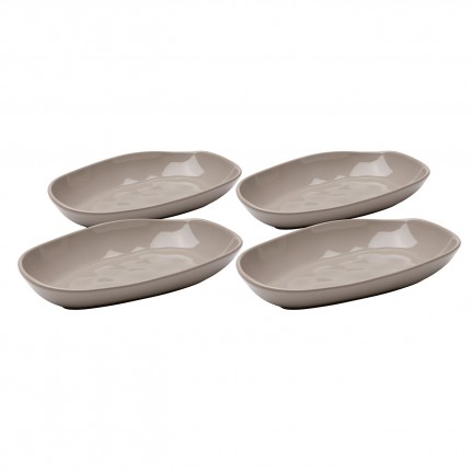 Assiettes creuses Organic 25cm taupe set de 4 Kare Design