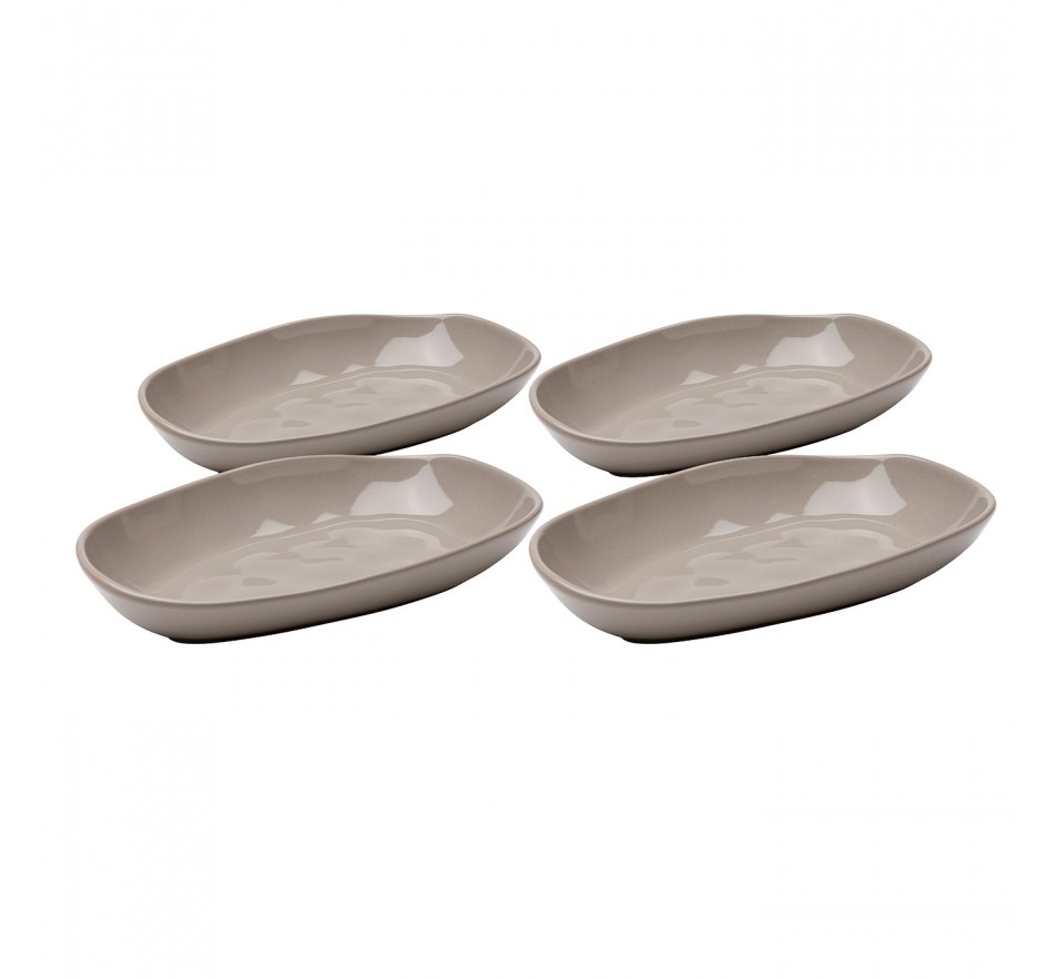 Deep Plate Organic 25cm taupe (4/set) Kare Design