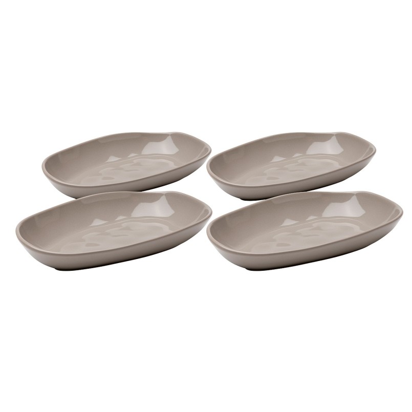 Deep Plate Organic 25cm taupe (4/set) Kare Design