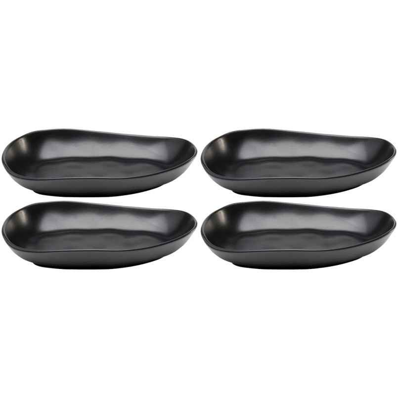 Assiettes creuses en faïence noire - Organic - Kare Design