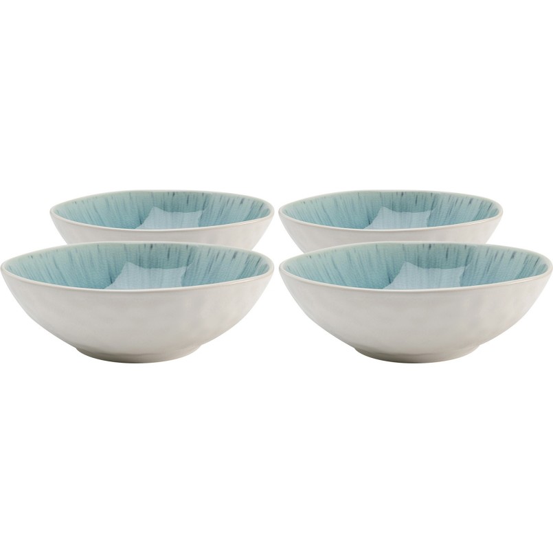 Bols bleus en grès de 18cm en set de 4 - Mustique - Kare Design