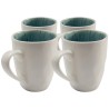 Mugs en grès bleu et blanc - Mustique - Kare Design