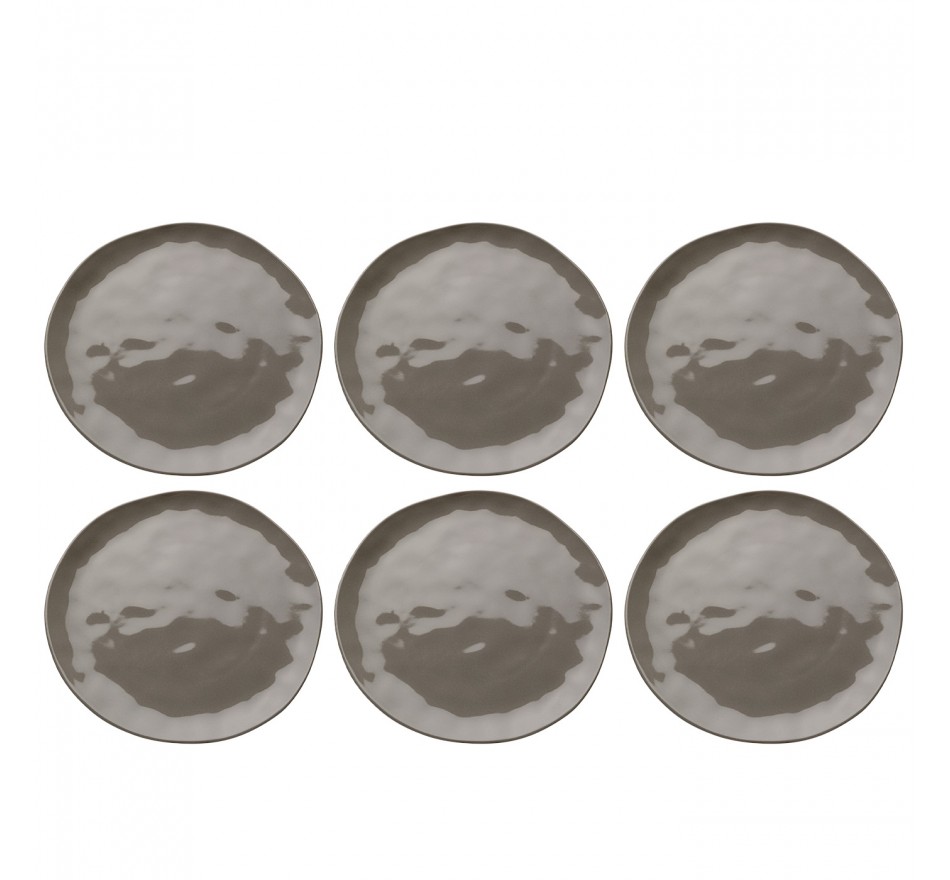 Plate Organic Ø26cm taupe (6/set) Kare Design