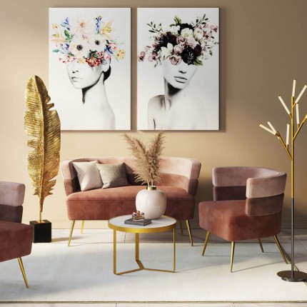 Sofa Sandwich 2-Zits fluweel roze Kare Design