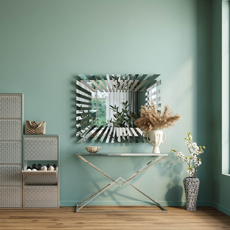 Rozenvaas in chroom reliëf - Kare Design