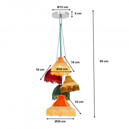 Hanglamp Saloon Fringes 5 Kare Design