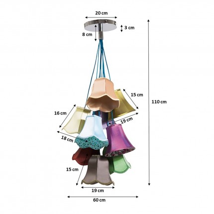 Pendant Lamp Saloon Flowers 9 Kare Design