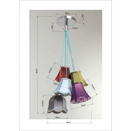 Pendant Lamp Saloon Flowers 5 Kare Design