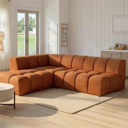 Hoekbank Belami oranje links Kare Design