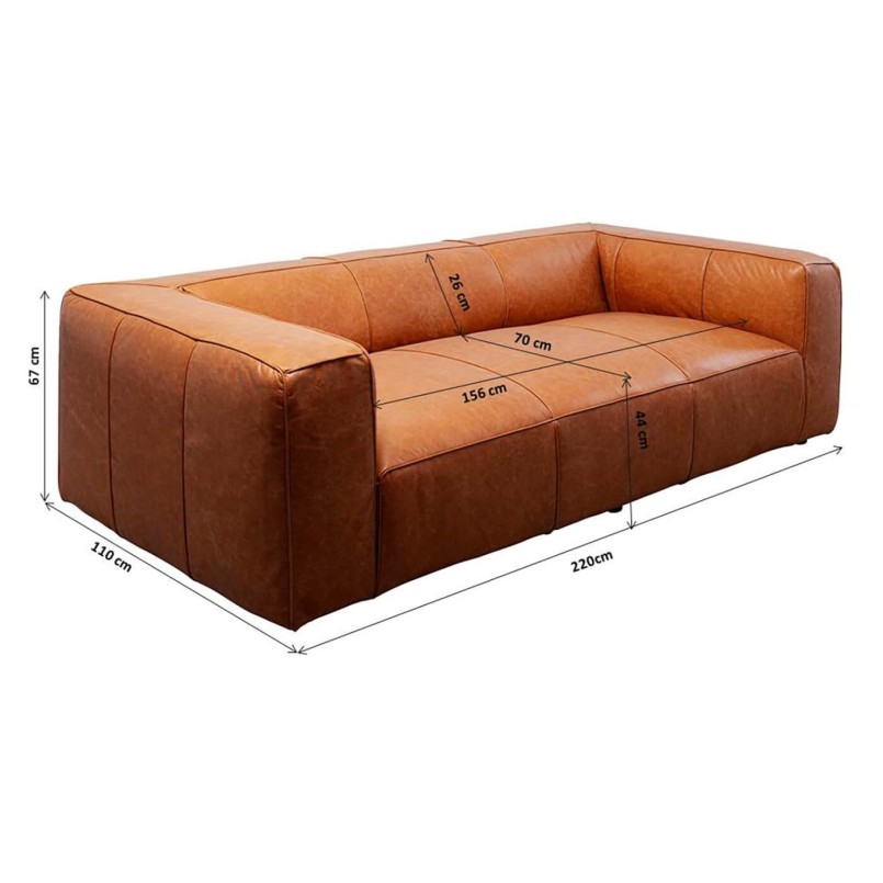 Canapé en cuir marron clair - Cubetto - Kare Design