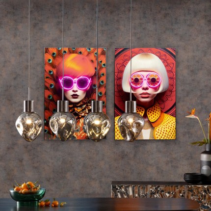 Framed Picture LED Fancy red hair 55x75cm Kare Design